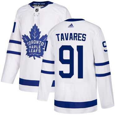 Mens Maple Leafs #91 John Tavares White Road Adidas Stitched NHL Jersey Dzhi